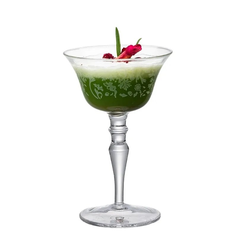 Japanese Style Pattern Martini Glass Cup Classical Glass Goblet Simple Cocktail Glasses Cup Martini Cup Sets Bar Kitchen Tools