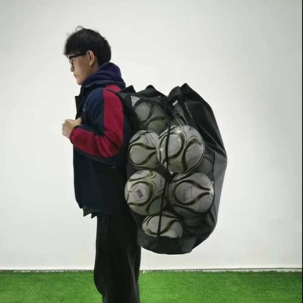 กระเป๋าเก็บลูกฟุตบอลทนทาน ความจุขนาดใหญ่ ป้องกันรอยขีดข่วน พร้อมสายสะพายไหล่ ทำจากโพลีเอสเตอร์หนา