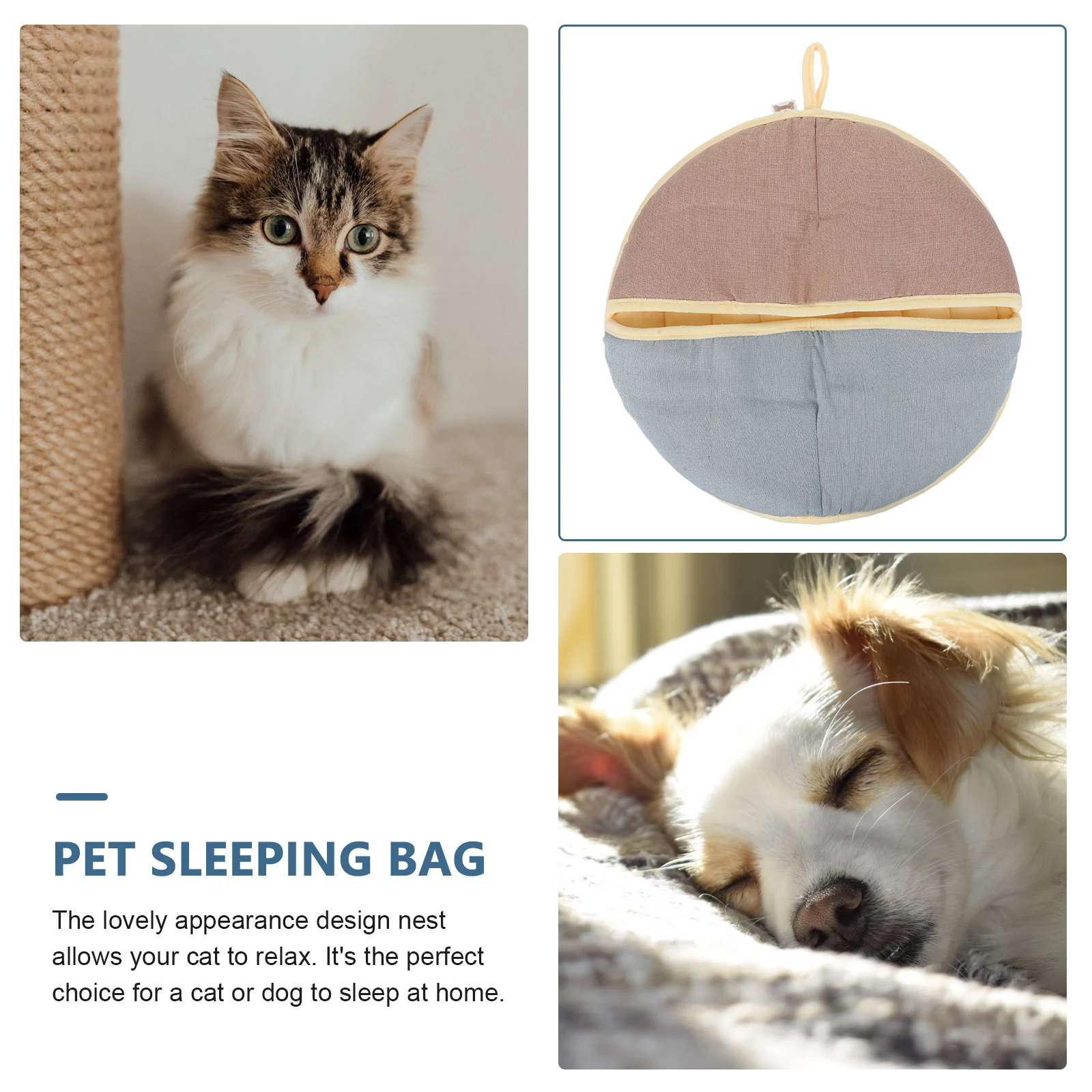 

Warm Pet Cat Bed Adorable Cat House Small Pet Sleeping Bag Multi-Functional Versatile Durable Scratch-Resistant Relaxing Design