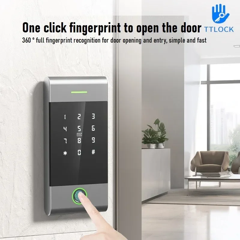 

Интеллектуальная машина контроля доступа TTlock, интеллектуальная машина посещаемости с паролем по отпечатку пальца, IC-карта, разблокировка приложения с дистанционным управлением