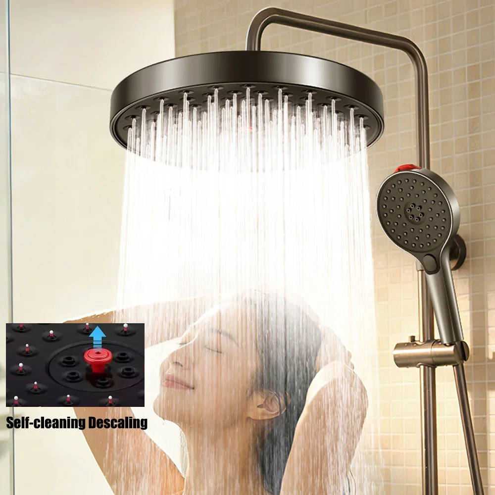 New 255mm Large Panel Self-cleaning Descaling Rainfall Shower Head Supercharge Ceiling Mounted Shower Head Thicken Rain Shower
