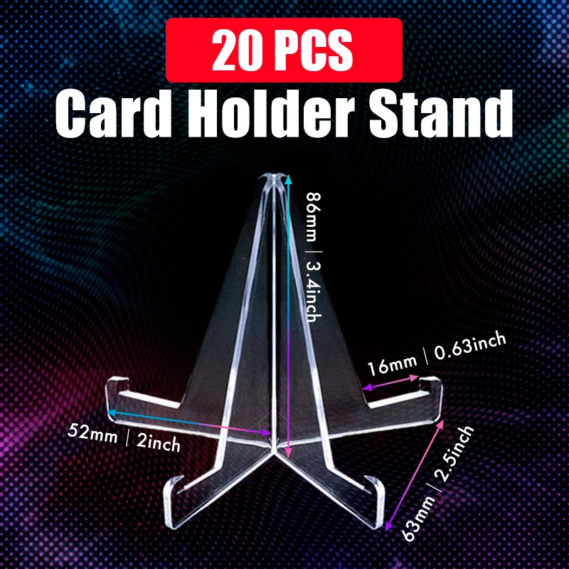 20Pcs Pack 3.4 Inch Clear Acrylic Display Stands, For Trading Cards Toploader Holders Coins Collection Display Stand