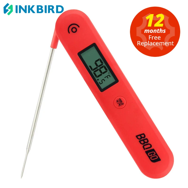 INKBIRD Ultral Fast Digital Instant Read Food Cooking Meat Thermometer with 4 Inch Foldable Stainless Steel Probe