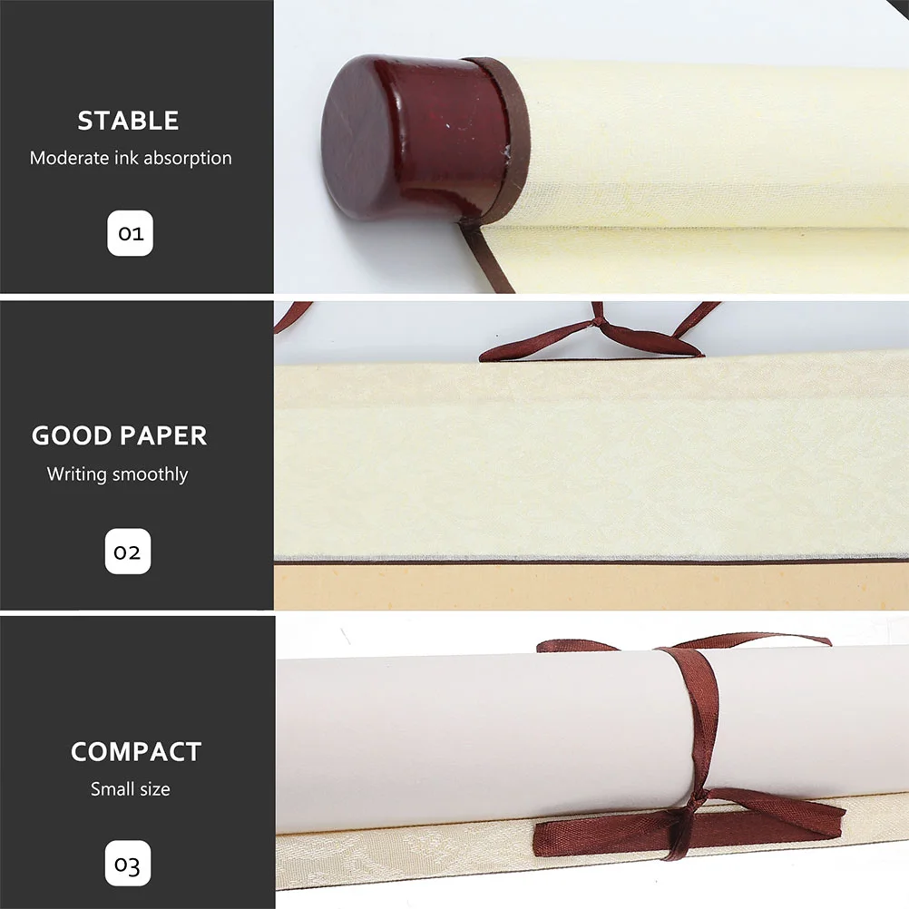 2 Pcs Reel Blank Hanging Scroll Painting Paper Chinese Calligraphy Supply Drawing Rice Writing Accessory Office
