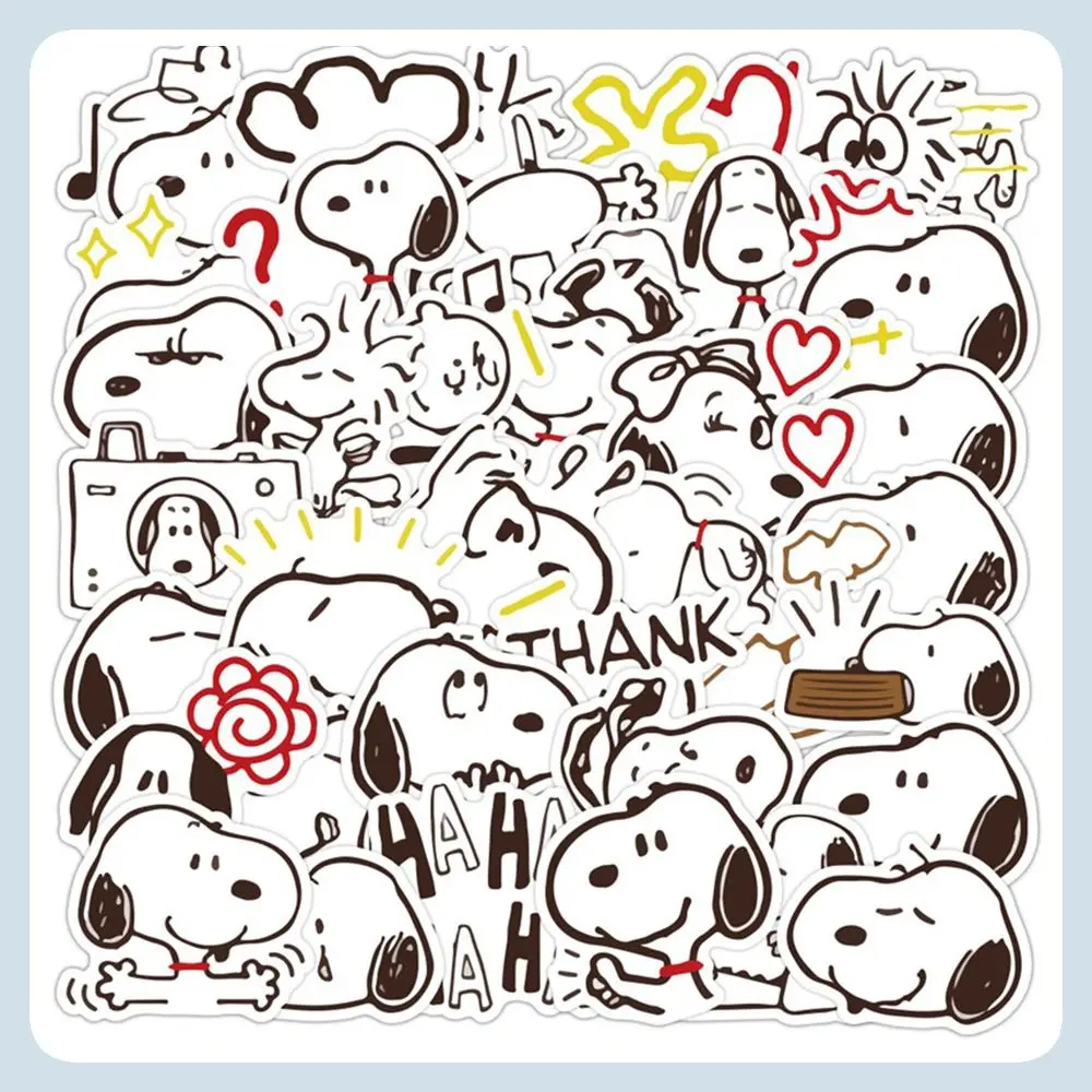 40pcs Snoopy Graffiti Water Cup cute cartoon Luggage Laptop Handbook Waterproof Skateboard Sticker Waterproof Snoopy Sticker