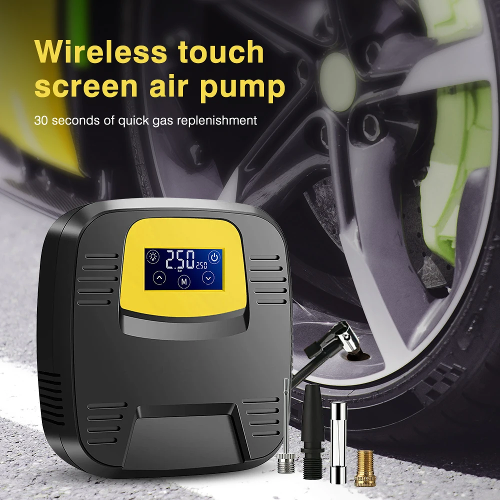 Digital Display Car Tire Inflator Pump 150PSI Portable Car Air Compressor 12V Electric Inflator LED Light for Motorcycle Bicycle