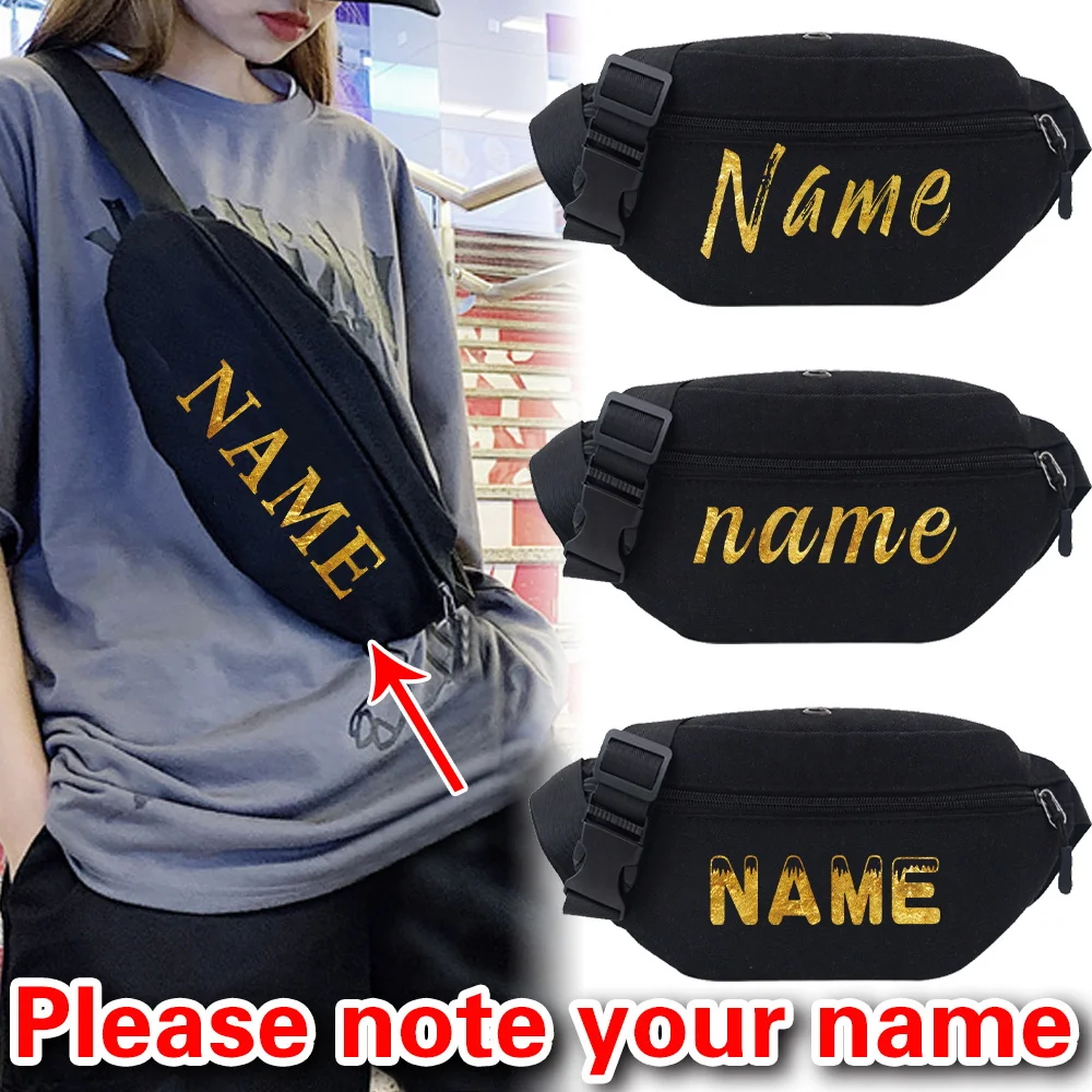 

Personalized Customization Name Waist Bag Casual Outdoor Phone Bag Fashionable Running Waist Bag Large Capacity