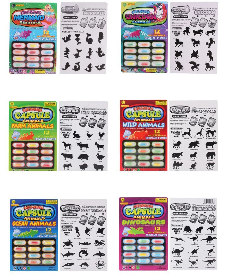 3/6pcsToy الأطفال تورم المياه كبسولة ديناصور المخلوقات البحرية الإبداعية رواية لغز لعبة الأطفال اللعب الفائدة زراعة
