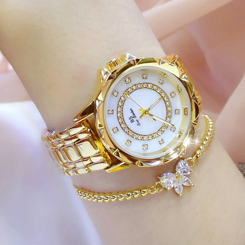 Diamond Women Luxury Brand Watch 2023 Rhinestone Elegant Ladies Watches Gold Clock Wrist Watches For Women relogio feminino 2023