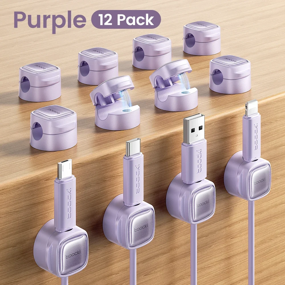 Toocki LX06 Kabel Organizer Magnetische Draad Clips 6/12PCS voor Mobiele Telefoon Kabels Stekkerdoos Toetsenbord Oortelefoons Magneet kabelhaspel