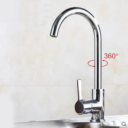 Rotated kitchen dish basin faucet pull out, Chrome plated kitchen faucets for sinks, Brass single water tap mixer hot and cold