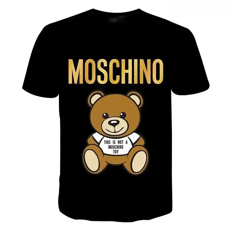 2025 Spring and Autumn New Moschino Couple T-shirt, Men's Fashion Street Clothing, Women's Printed Cool T-shirt Senior Brand