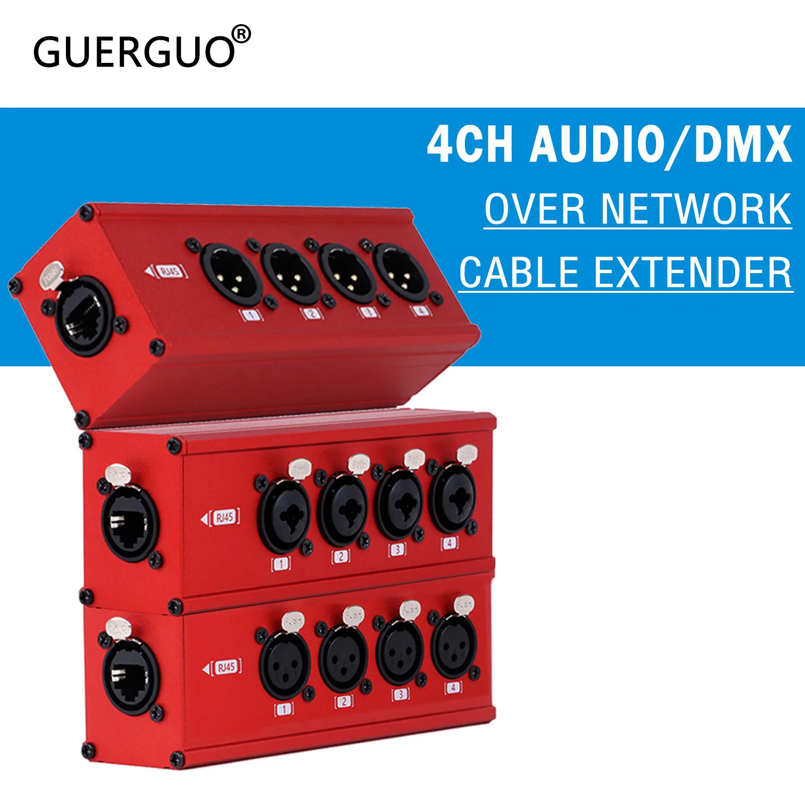 

1 пара RJ45 на 4-канальный 3-контактный XLR или 6,35 мм удлинитель аудио и DMX через сетевой кабель, удлинитель сетевого сигнала DMX512 «папа» + «мама»
