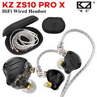 KZ ZS10 PRO X HiFi Wired Headset HIFI Bass Metal Hybrid In-ear Earphone Sport Noise Cancelling Headphones Dynamic Balanced