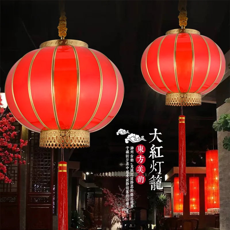 Chinese style copper chandelier, all copper balcony lantern, Chinese New Year lantern, all copper lantern chandelier