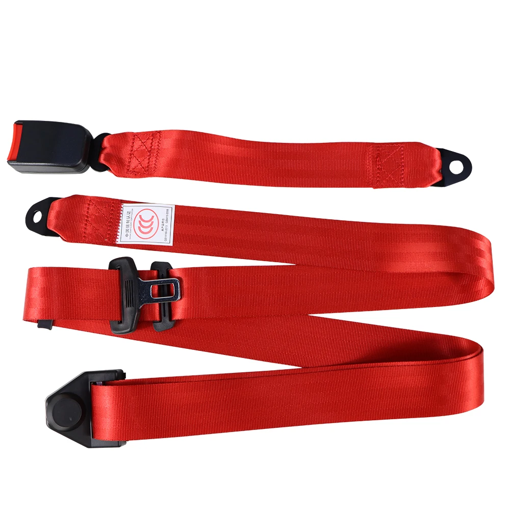 

1 PCS Universal 3 Point Safety Belt Tenacity Polyester Car Tenacity Extension Strap Red Lap Safety Belt 250CM