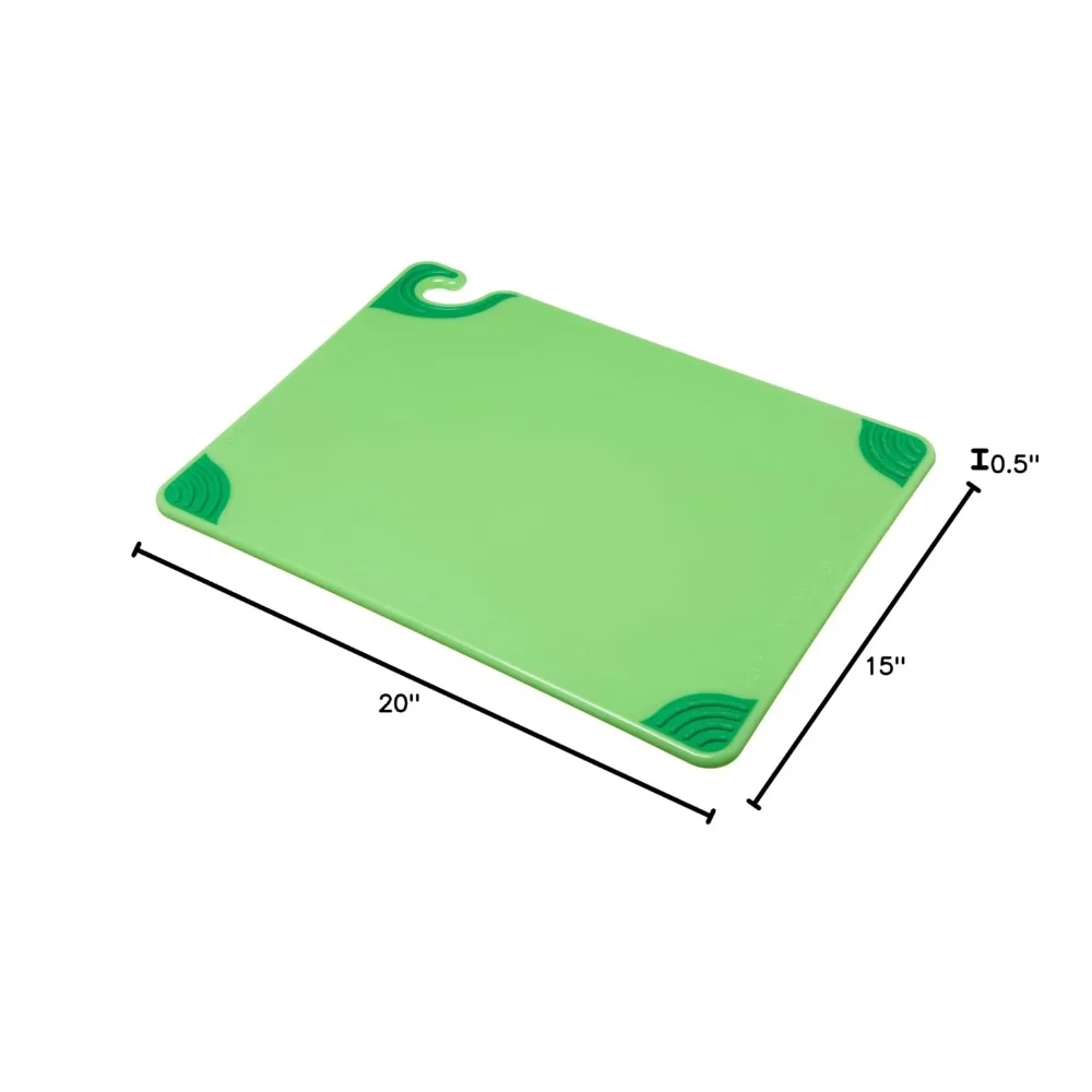 لوح تقطيع بلاستيكي غير قابل للانزلاق مقاس 15 × 20 بوصة مع خطاف أمان، مرمز بالألوان HACCP للمطابخ الاحترافية والمنزلية