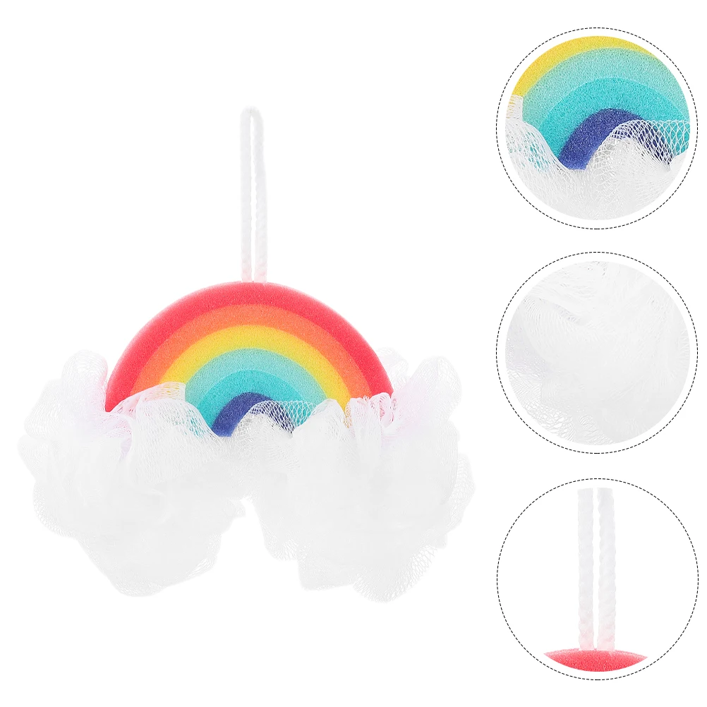 

1pcs Rainbow Shaped Baby Bath Scrubber Portable Sponge Body Scrub Bath Accessory Household Baby Supply Adorable Lightweight Soft