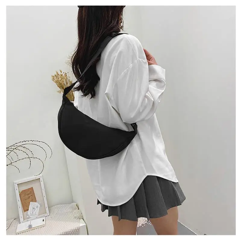 Homefish Damen-Nylon-Dumpling-Tasche, große Kapazität, Umhängetasche, einfarbige, leichte Handtasche für Pendler und Reisende. – Detail 10