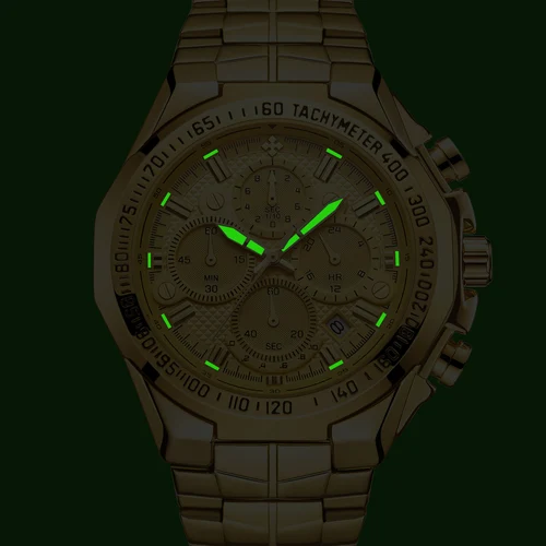 Imagen 2 del producto Reloj Masculino WWOOR, relojes para hombre 20224, relojes de pulsera de lujo de marca superior para hombre, reloj de pulsera con cronógrafo dorado grande para hombre