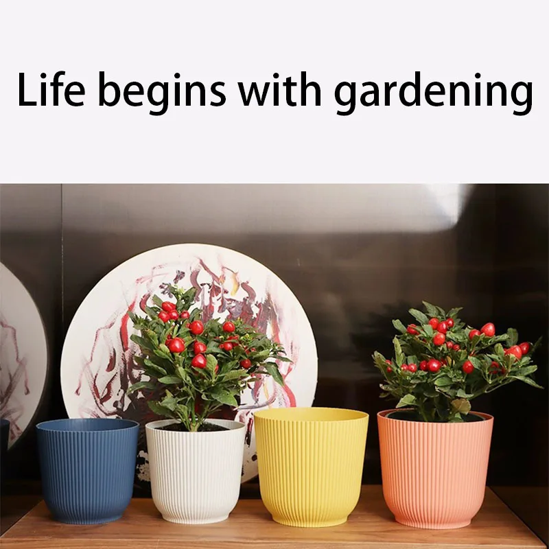 Simple environmental protection round large diameter thickened flowerpot horticultural flowerpot simple thickened flowerpot