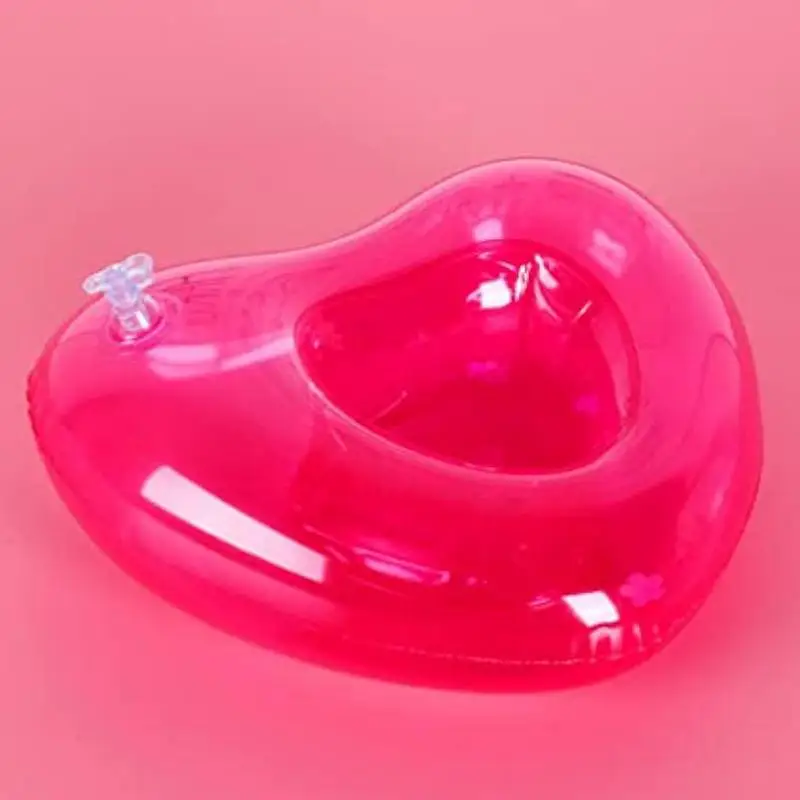 Schwimmender Getränkehalter für Pool, herzförmiger aufblasbarer Getränkehalter, aufblasbares Herz-Design, PVC-Pool-Tablett für Spa-Strandpartys