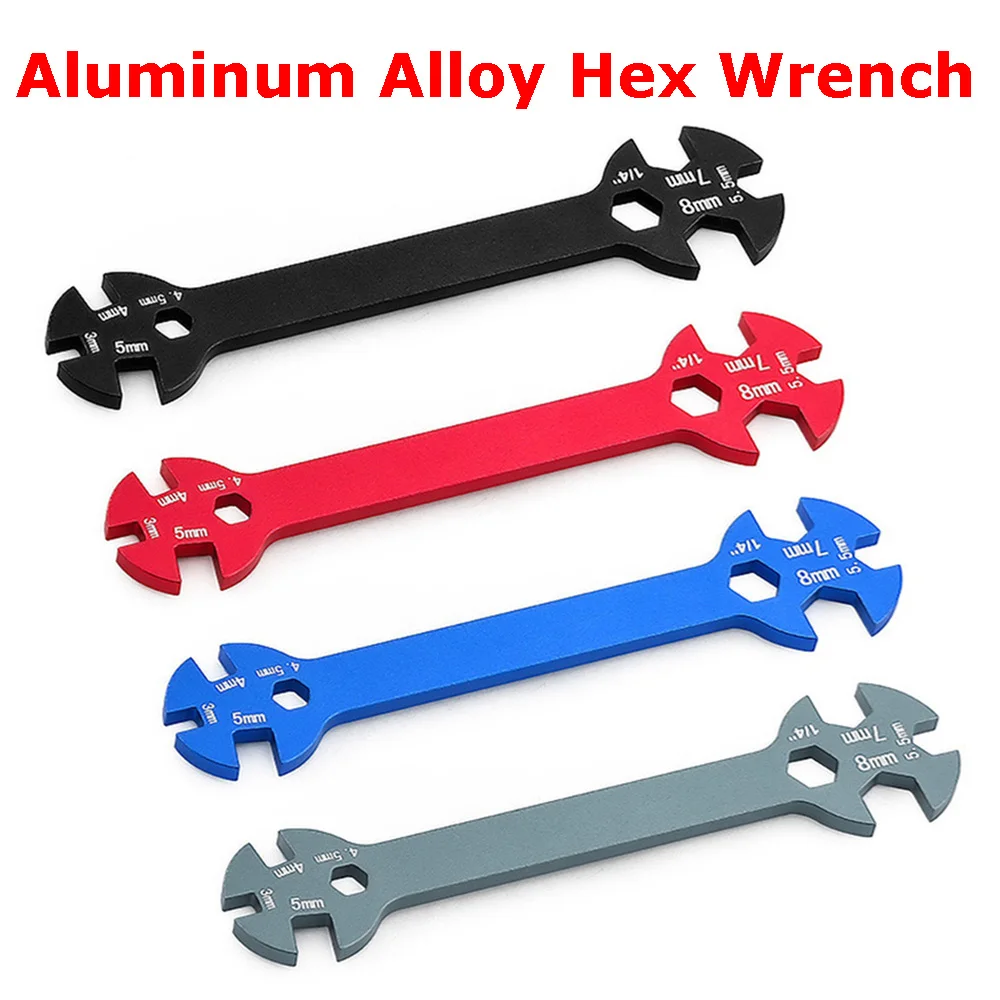 

Aluminum Alloy 7075 Hex Wrench 7 Hex Sizes Tie Rod Adjustment Tool Universal RC Car Hex Wrench