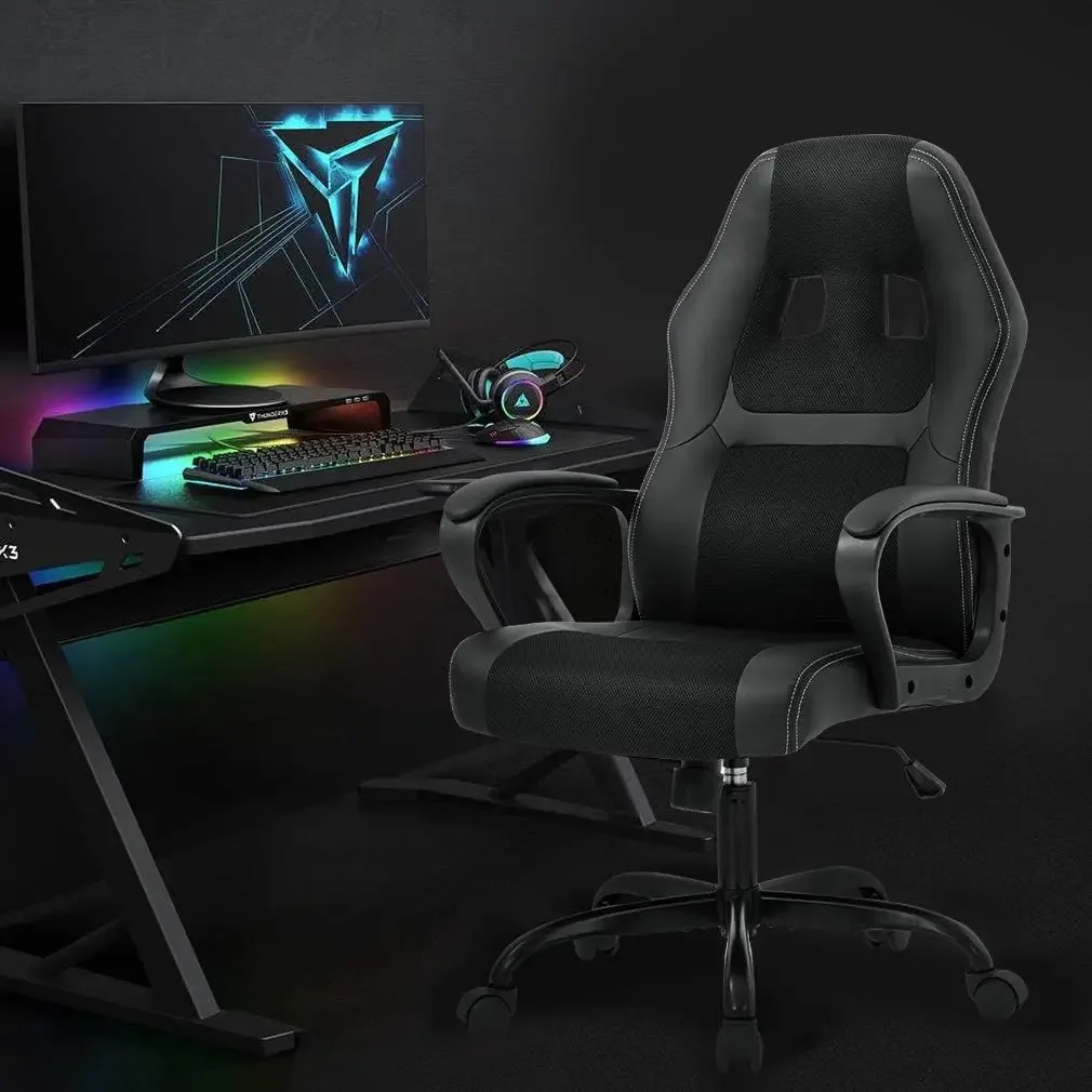 Furniture suppliesBestOffice PC Gaming Chair Massage Office Chair Ergonomic Desk Adjustable PU Leather Racing Chair with L