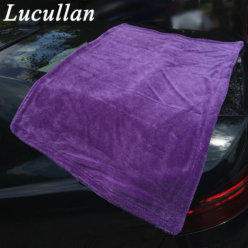 Lucullan 60X90CM 1200GSM Premium Twist Plush Clothes One-Pass Vehicle Cleaning Detailing Fast Drying Towels