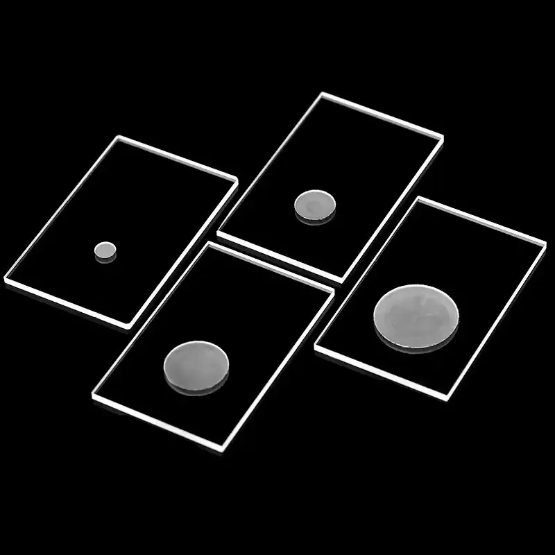 

50x35x2mm Universal Ultra-White Glass Xrd Sample Slot, High Transmittance Glass Sheet With Round Groove Diameter 5mm 10mm 15mm