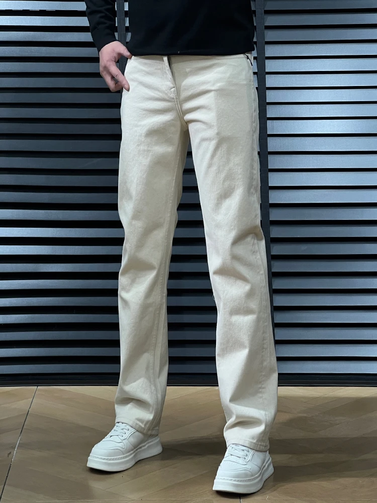 

Мужские джинсы Waed Pure Color: зимние, свободные, прямого кроя, в американском стиле, ретро, повседневные, длинные брюки