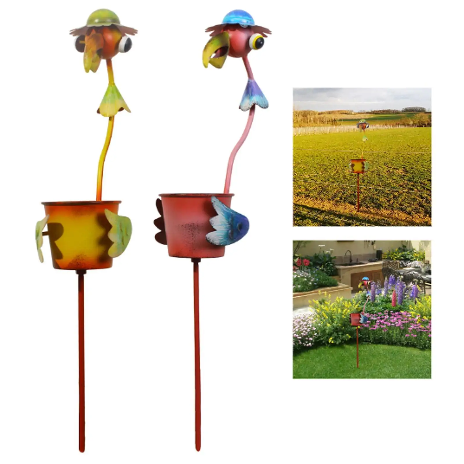 Flower Pot Garden Stake Multifunctional Backyard Pathway Flowerpot Planter