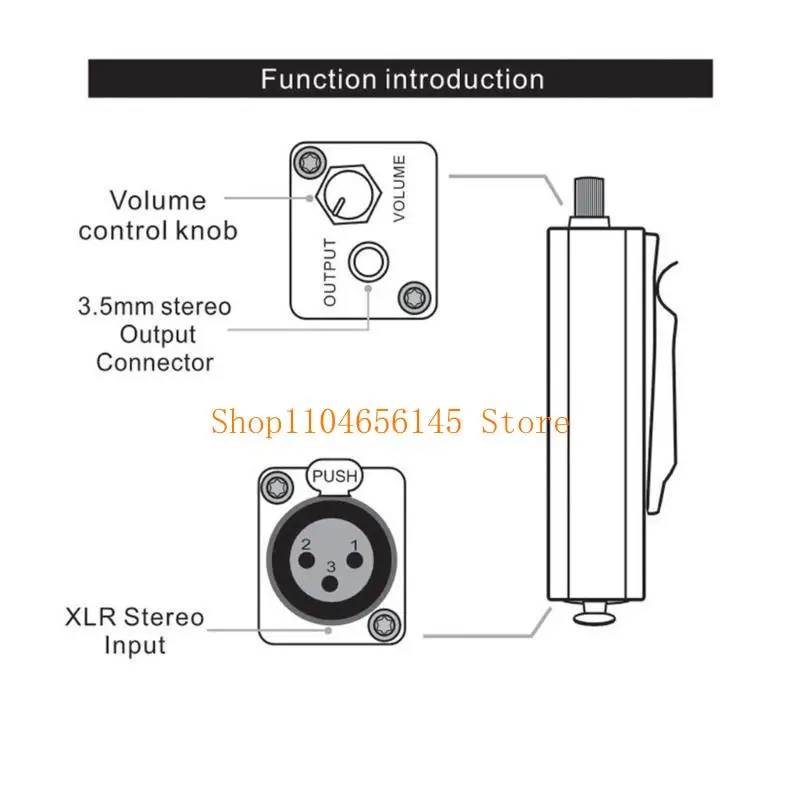 

652F ProfessionalXLR to 3.5mm Headphone Amplifier Adapter Seamless Connection