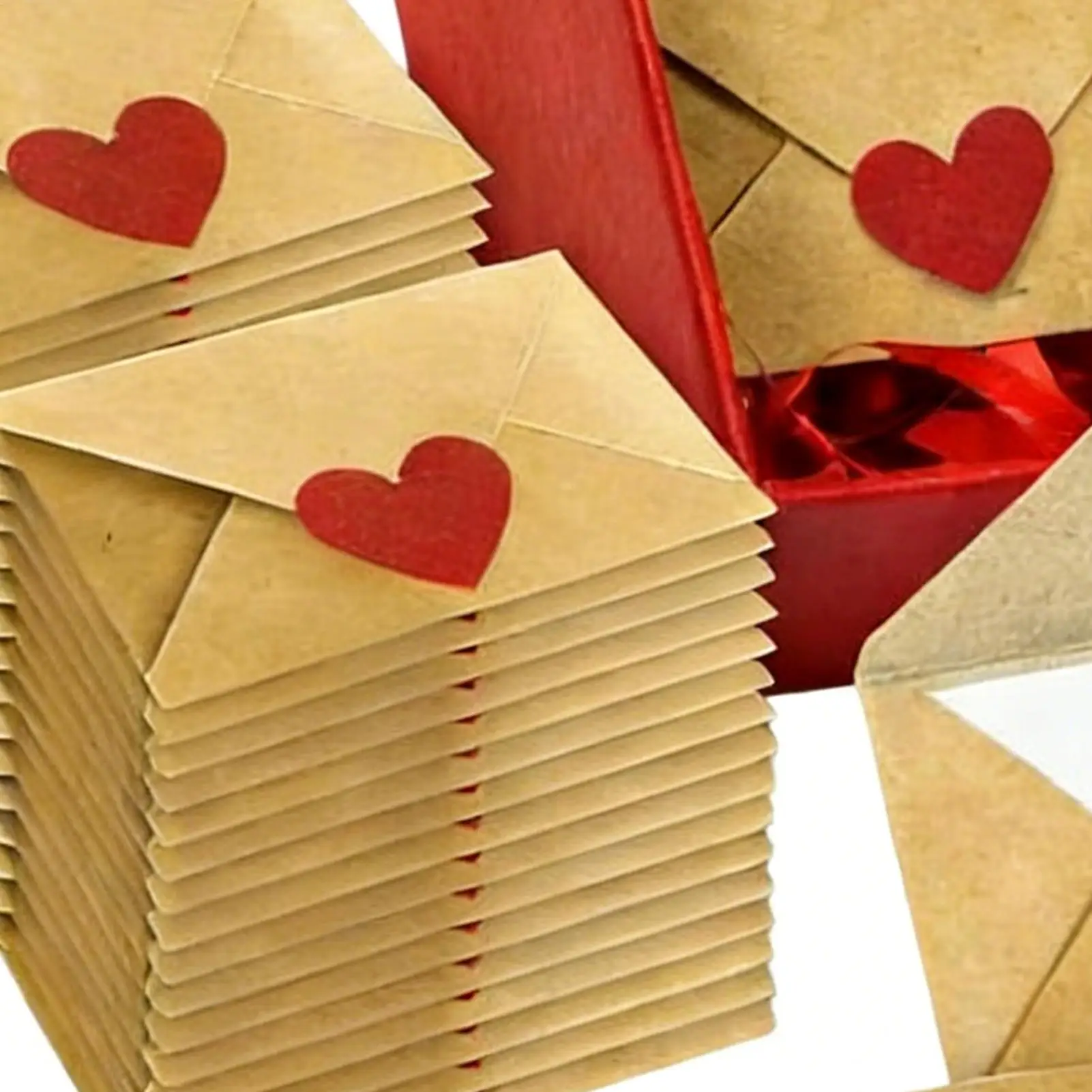 Valentinstag-Umschläge mit leeren Haftnotizen, 60 Stück/Set, Mini-Liebesbriefumschläge, Valentinstag, romantische Geschenke