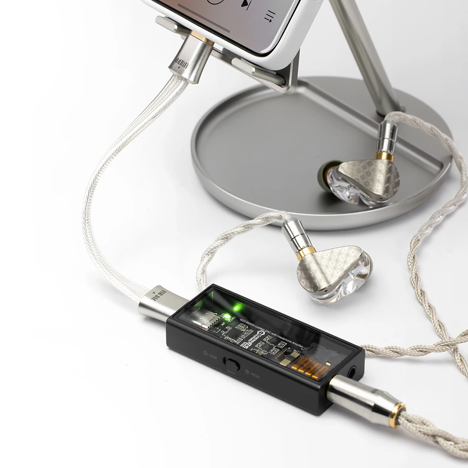 DD ddHiFi TC19CC (Comet) Flagship Pure Silver Cavo di segnale digitale da USB-C a USB-C OTG, design parallelo a quattro fili, 10/25/45 cm