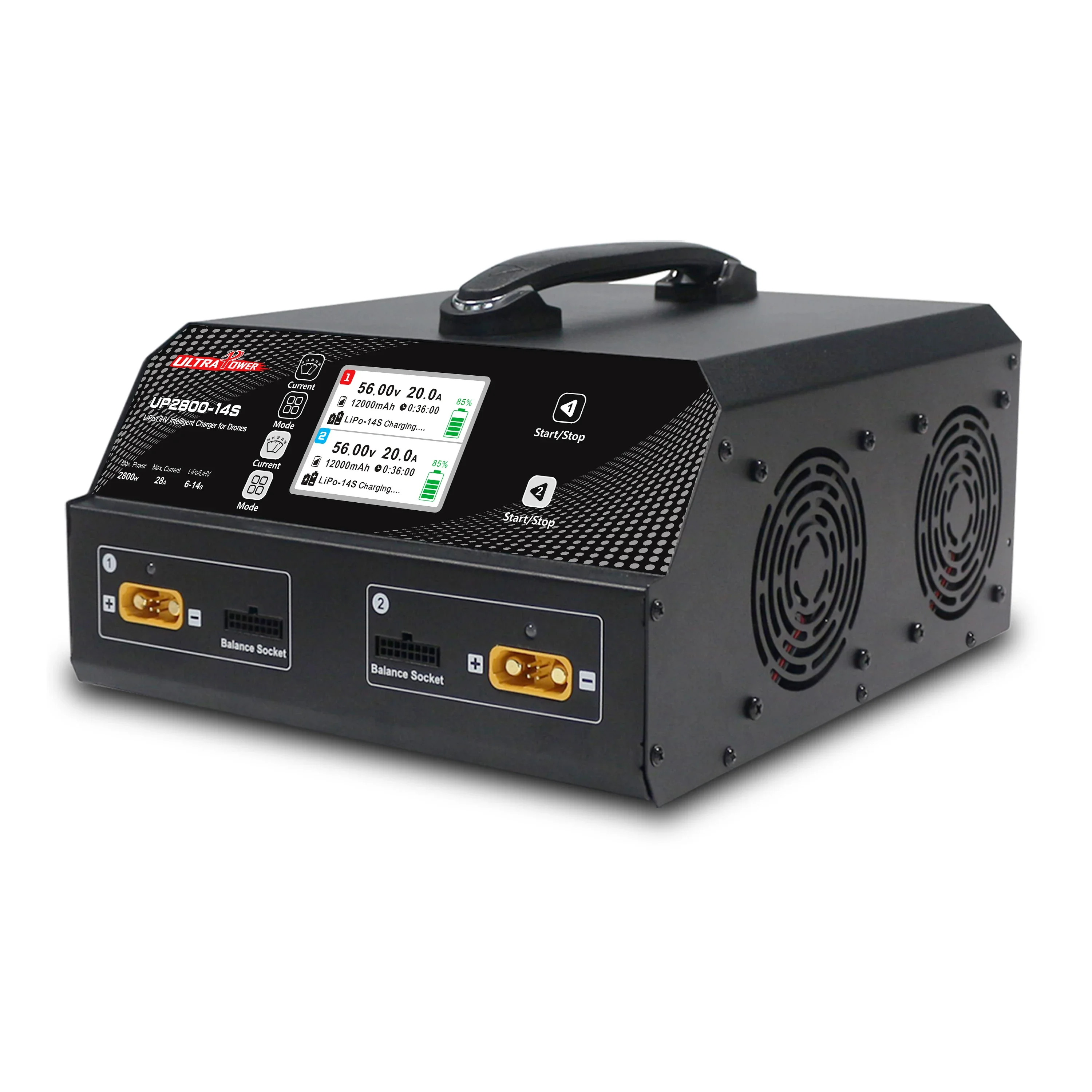 

Ultra Power UP2800-14S 2800W 28A High Power 6S 12S 14S LiPo LiHV Charger 44.4V 22.2V For Agriculture Plant Protection UAV Drone