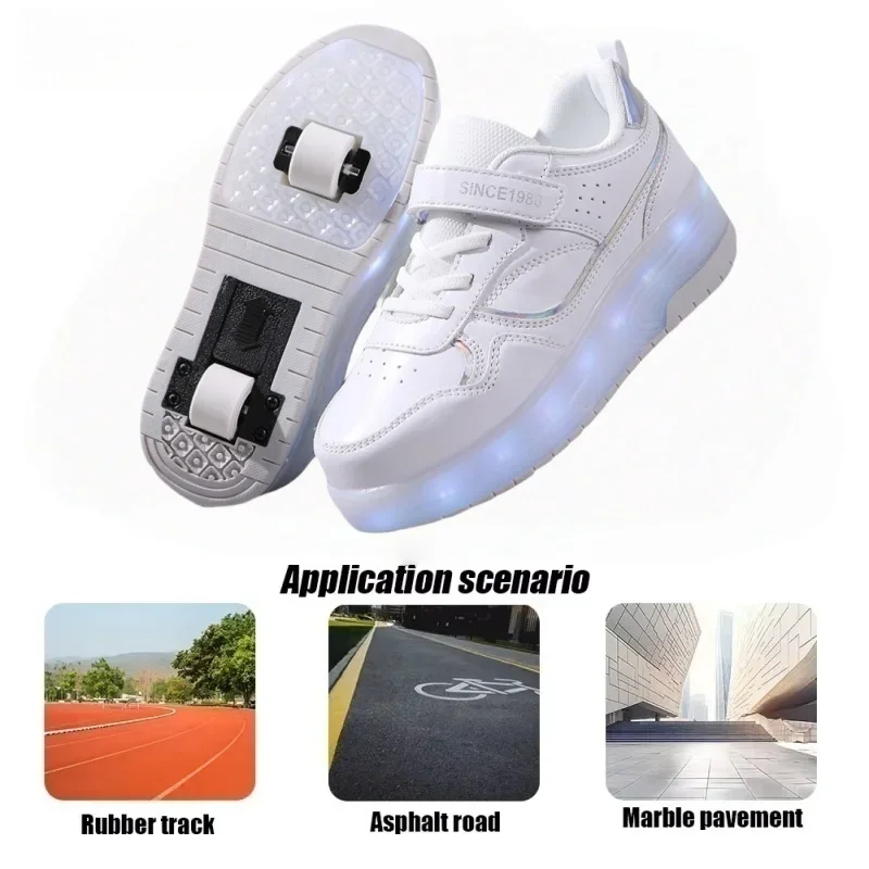 2025 أحذية تزلج دوارة جديدة للأولاد والبنات أحذية رياضية غير رسمية للجري للكبار والأطفال أحذية رياضية خارجية غير رسمية ذات الاستخدام المزدوج أحذية تزلج دوارة #3