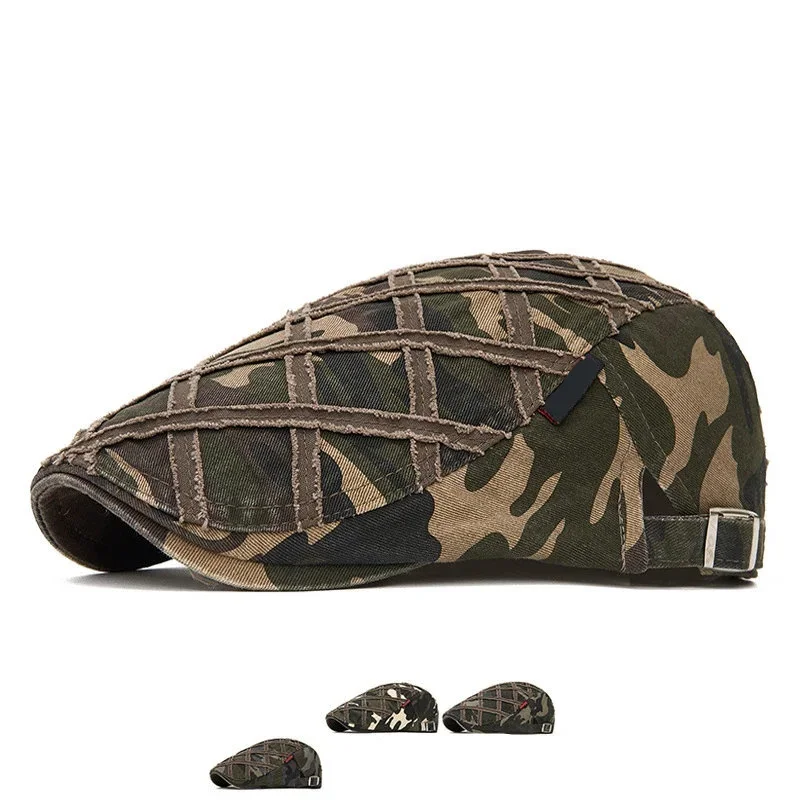 Spring and Autumn Cotton Print Newsboy Caps Men Flat Cap Women Painter Beret Hats 143