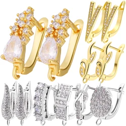 Juya 2 4Pcs/Lot 18K Gold Plated Handmade Women's Earring Stiches Fastener Ear Wire Earring Hooks Shvenzy Accessories Supplies
