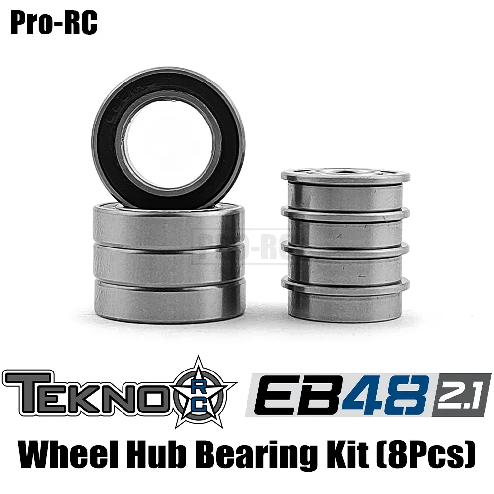 

For Tekno 1/8 NB48 2.1 4WD Competition Nitro Buggy Kit Wheel Hub Sealed Bearing Kit (8Pcs) TKR9301 Rc Car Uprade Part