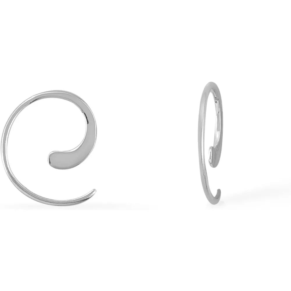 

Sterling Silver Pull Through Hoop Earrings