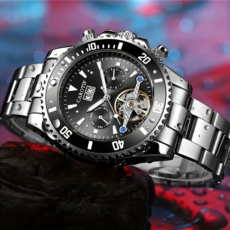 

Brand Black Submariner and Green Submariner Series High-End Luxury Men's Watches, Fully Automatic Mechanical Watches with Skeleton Design, Calendar, Week Function, Multifunctional, Stylish, Casual, Versatile, Unique, Cool, Trendy Men's Wristwatch, Europea