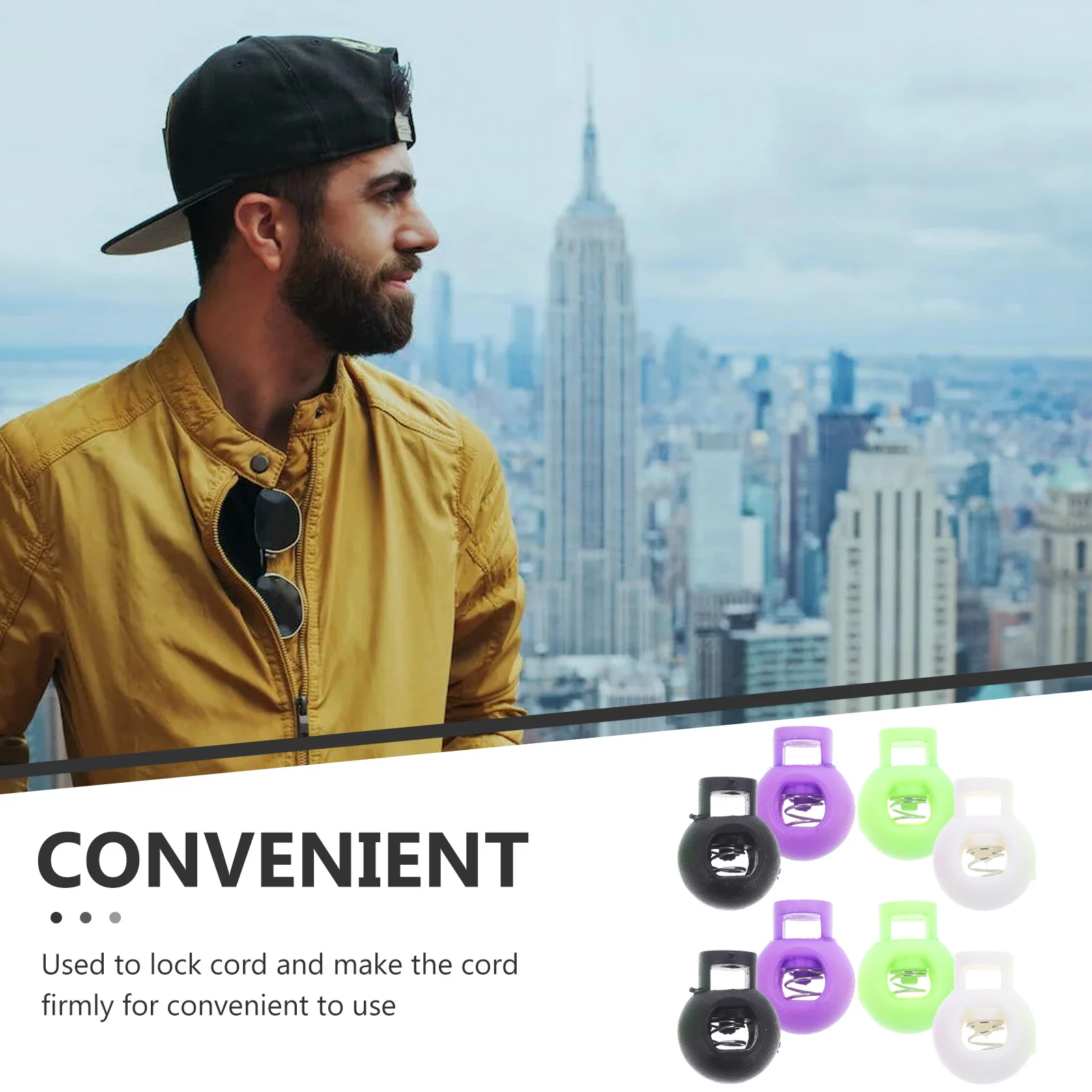 

25Pcs Spring Loaded Plastic Round Cord Locks Single Hole Cordlock for Outdoor Luggage Tent Backpack Accessories