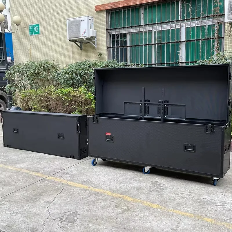 80'' 85'' 86'' 98'' Automatic   ATA Multimedia Motorized TV Screen Lift Flight Case Portable PVC Plywood Aluminum Storage