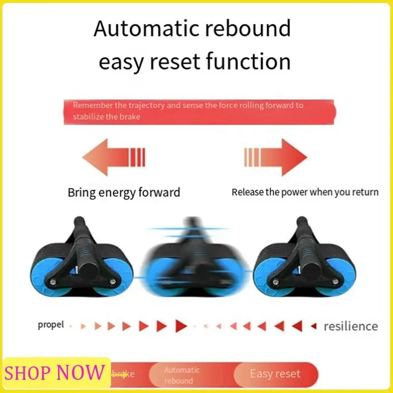 Springback Wheels Roller Abdominal Exerciser Pushhup Training Mute Fitness Equipment
