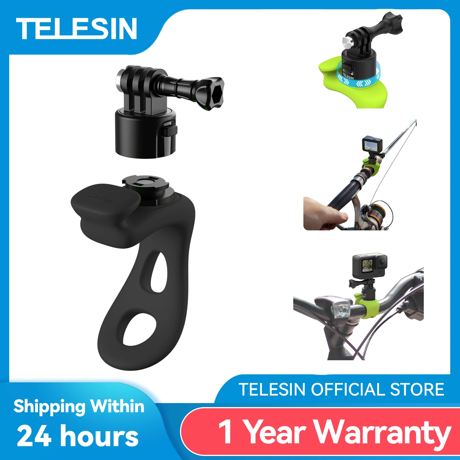 

TELESIN Quick release Action Camera Mount Silicone Adjustable Mini Soft Bracket For Gopro Insta360 DJI Action Camera Accessories