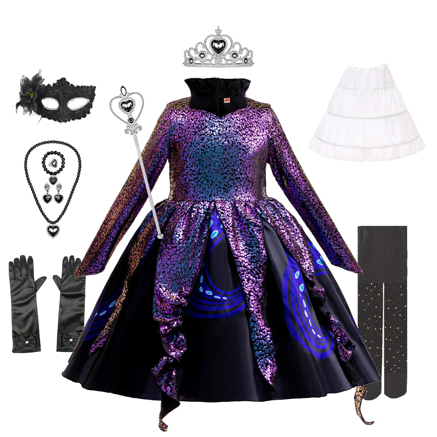 Girls Disguised Children Halloween Cosplay Evil Undersea Octopus Witch Ursula Dress Fairy Girl Carnival Party Masquerade Costume