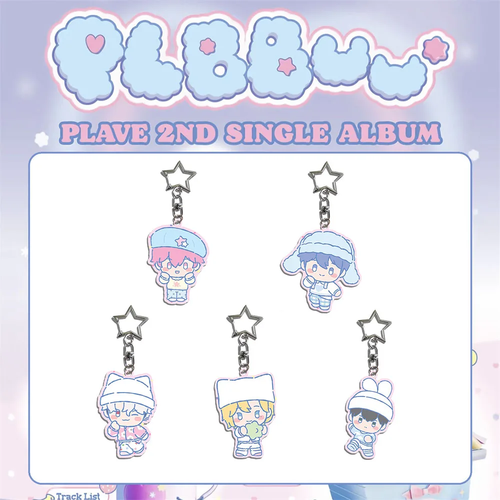 KPOP PLAVE سلسلة مفاتيح من الكرتون قلادة PLBBUU ألبوم لطيف كيرينغ حقيبة الملحقات YEJUN NOAH BAMBY EUNHO HAMIN حلقة رئيسية المشجعين جمع