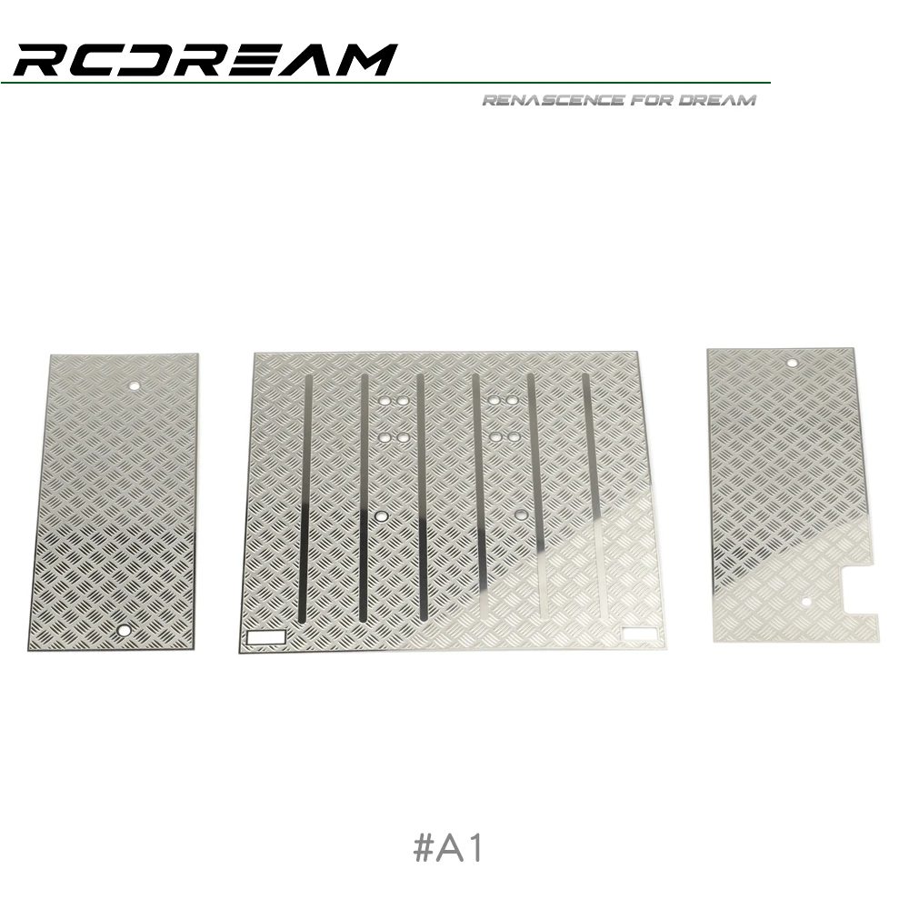 RCDream Stainless Steel Decorative Sheets Protective Board Diamond Sheets for Wild-Defender RD110 4Door Bed