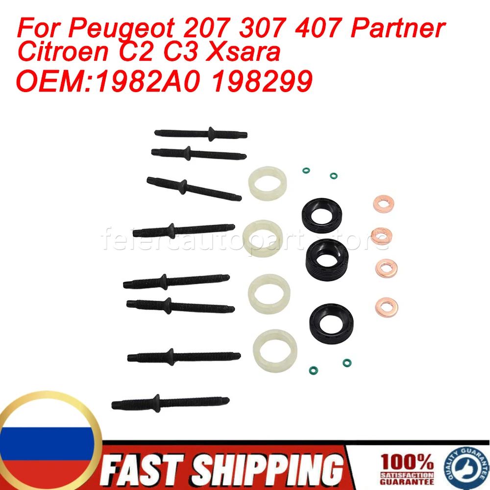 

1.6 HDi Diesel Injector Seal Washer Protector O-Ring Kit 1982A0 198299 For Peugeot 207 307 407 Partner Citroen C2 C3 Xsara
